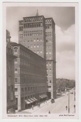 AK Düsseldorf. Wilh.-Marx-Haus (erb. 1922-24), Emil Hartmann, 1942, gelaufen