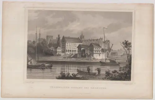 Grafik: Herzögliche Mühlen bei Bernburg, F. Foltz, L. Rohbock, um 1850, L 347839