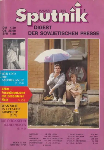 Sputnik 1 - Januar 1990, Digest der Sowjetischen Presse, Presseagentur Nowosti