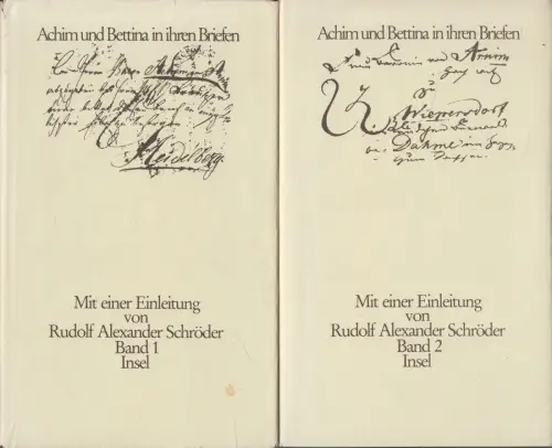 Buch: Achim und Bettina in ihren Briefen, 2 Bände, Werner Vordtriede, Insel