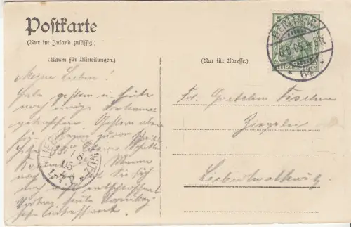 AK Berlin. Gruss vom Sommerausflug 1905. Der Dom mit der Kaiser Wilhelmbrücke