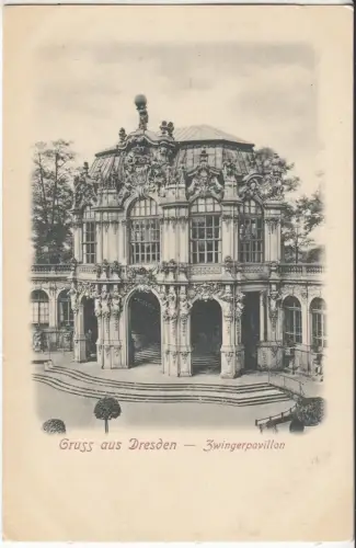 AK Gruss aus Dresden. Zwingerpavillon, Postkarte, ungelaufen, gebraucht, gut