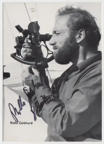 2 signierte Autogrammkarten + 1 Fotografie von Rollo Gebhard 1971, Helgoland