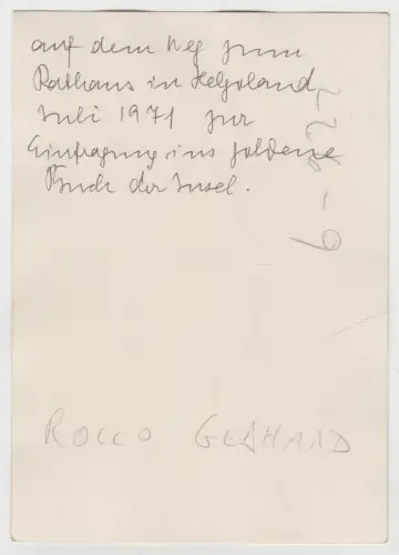 2 signierte Autogrammkarten + 1 Fotografie von Rollo Gebhard 1971, Helgoland