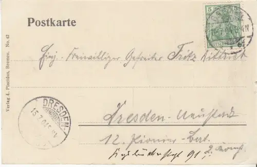 AK Bremen. Bremer Bank. Filiale der Dresdner Bank, ca. 1904, L. Placidus