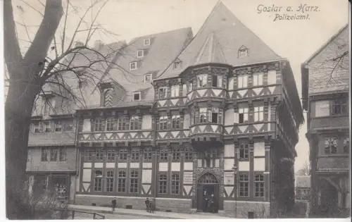 AK Goslar a. Harz. Polizeiamt, 1911, Mitteldeutsche Kunstanstalt Gebr. Heberlein