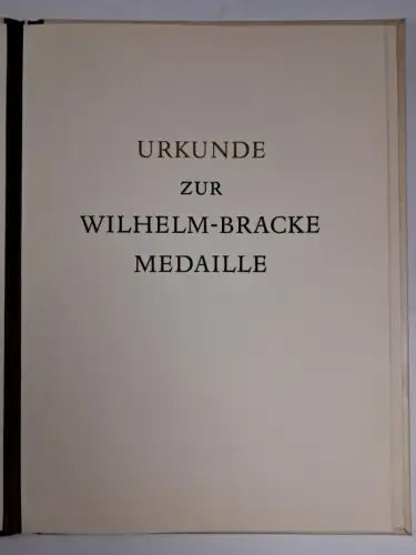 Mappe mit 1 Urkunde zur Wilhelm-Bracke-Medaille, 1978, Börsenverein Leipzig, DDR