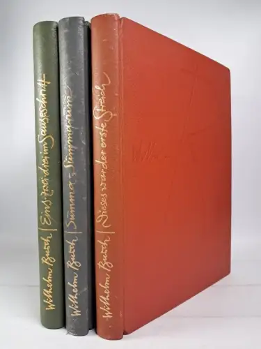 3 Bücher Wilhelm Busch: Dieses war der erste Streich, Eins-zwei-drei..., Summa..