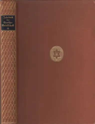 Buch: Jahrbuch der Goethe-Gesellschaft 12. Band, M. Hecker, 1926, gebraucht, gut