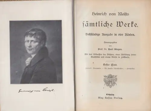 Buch: Heinrich von Kleists sämtliche Werke, 4 Teile in 1 Band, Max Hesse Verlag