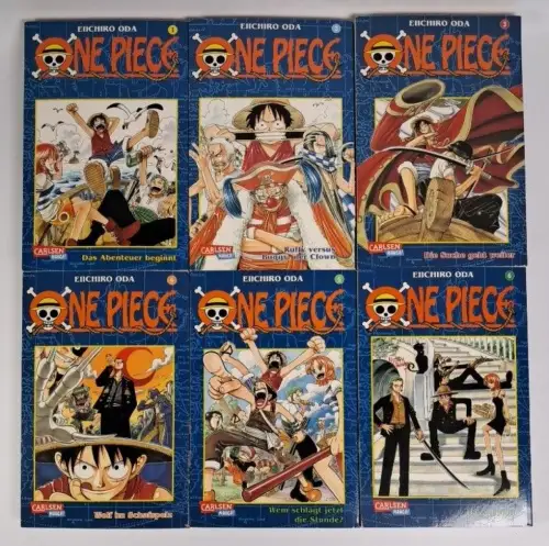 Manga: One Piece 1-6, Eiichiro Oda, Carlsen Manga, 6 Bände, gebraucht, sehr gut