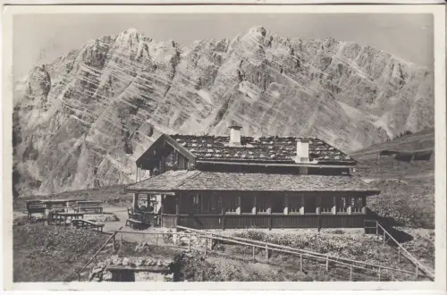 AK Springlkaser auf der Gotzenalm mit dem Watzmann, ca. 1932, Karl Ermisch