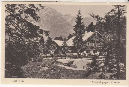 AK Aule Alm. Ansicht gegen Kramer, ca. 1934, Kunstanstalt C. Zwickl, Postkarte