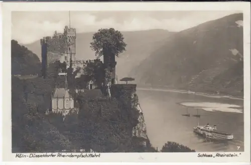 AK Ruine Ehrenfels b. Rüdesheim a. Rhein. Schloss Rheinstein, ca. 1930, F. Kratz