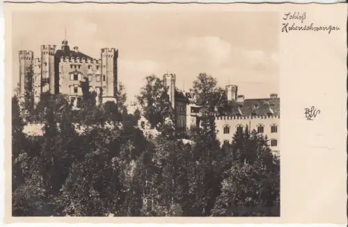 AK Schloß Hohenschwangau, ca. 1933, B. Lehrburger, Postkarte, Fotokarte
