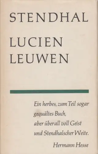 Buch: Lucien Leuwen, Stendhal. Gesammelte Werke, 1979, Rütten & Loening