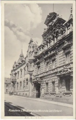 AK Rüdesheim a. Rh. Altdeutsche Weinstube Carl Ehrhard, 1930, Postkarte