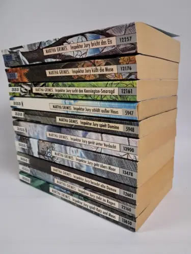 10 Bücher Inspektor Jury von Martha Grimes: Verdacht, Muse, Domino, Moor ...