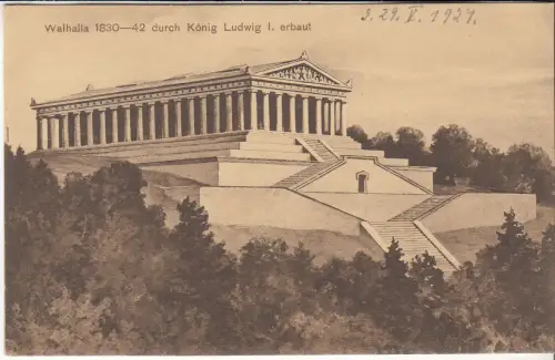 AK Walhalla 1830-42 durch König Ludwig I. erbaut, ca. 1927, Ottmar Zieher
