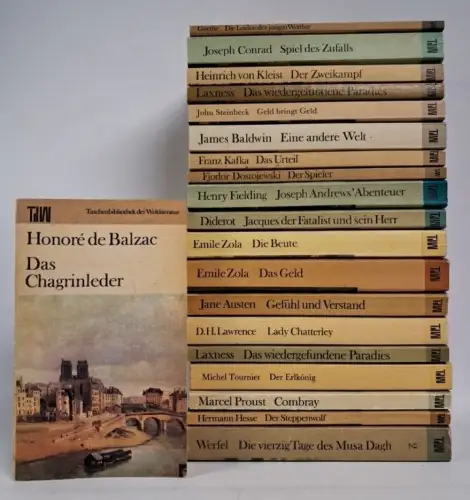20 Bücher TdW Taschenbuch der Weltliteratur, Volk & Welt, Zola, Austen, Werfel..