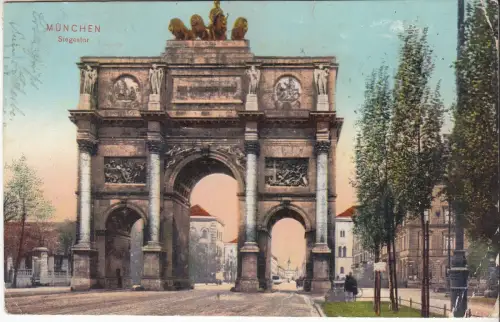 AK München. Siegestor, 1923, Postkarte, gelaufen, gebraucht, gut