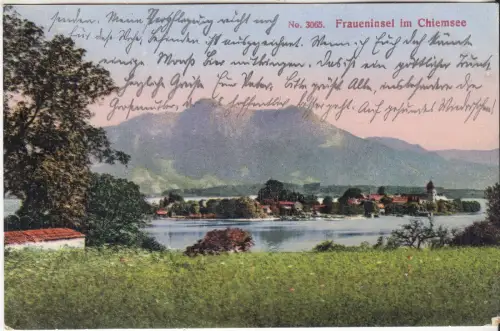 AK Fraueninsel im Chiemsee, ca. 1923, Kunstanstalt Durner, Postkarte, gelaufen