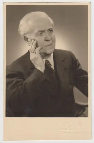 AK Portrait Älterer Herr im Anzug 1937, Bezee, Leipzig, Postkarte, Fotografie