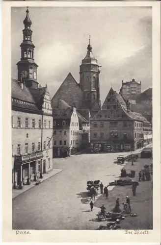 AK Pirna. Der Markt, ca. 1925, Postkarte, ungelaufen, gebraucht, gut
