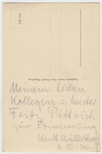 Kurt Müller-Graf. Autogrammkarte. Signiert! Original Autogramm. 1936