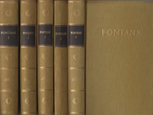 Buch: Fontanes Werke in fünf Bänden, Theodor Fontane, 5 Bände, 1979, BDK, Aufbau