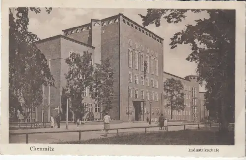 AK Chemnitz. Industrieschule, ca. 1931, Postkarte, gelaufen, gebraucht, gut