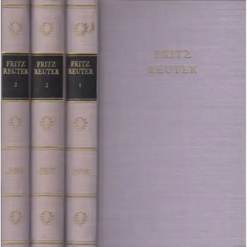 Buch: Fritz Reuters Werke in drei Bänden. BDK, 1981, Aufbau Verlag, 3 Bände