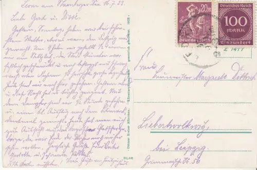 AK Der Starnbergersee, 1922, Ottmar Zieher, Postkarte, gelaufen, gebraucht, gut
