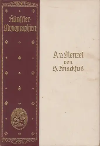 Buch: A. von Menzel, Knackfuß, Künstler-Monographien, 1912, Velhagen & Klasing