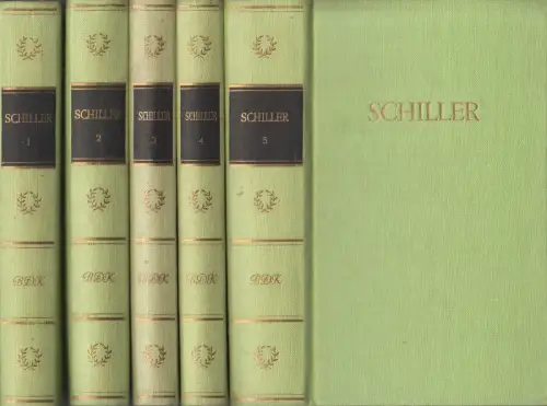 Buch: Friedrich Schillers Werke in fünf Bänden, 1969, BDK, Aufbau, 5 Bände