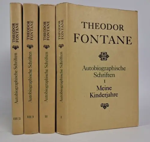 Buch: Autobiographische Schriften, Theodor Fontane. 3 in 4 Bände, 1982, Aufbau