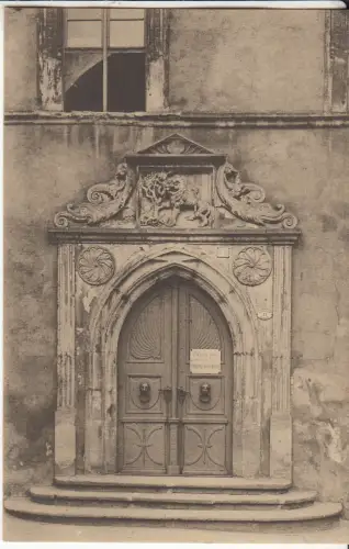 AK Pirna a. Elbe. Portal am Rathaus, ca. 1920, Brück & Sohn, Postkarte, gut