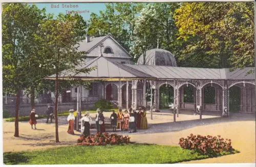 AK Bad Steben. Tempelquelle, ca. 1916, Georg Drechsel, Postkarte, Feldpost