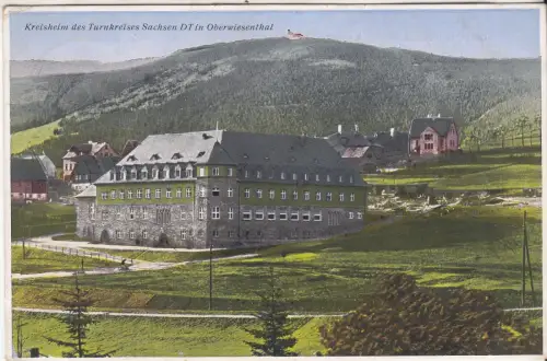AK Kreisheim des Turnkreises Sachsen DT in Oberwiesenthal, ca. 1928, Postkarte