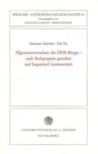 Buch: Allgemeinwortschatz der DDR-Bürger, Schröder, Marianne, 1997, Winter