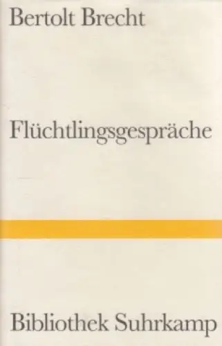 Buch: Flüchtlingsgespräche, Brecht, Bertolt, 2001, Suhrkamp Verlag, sehr gut