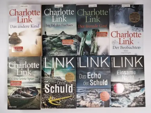 8 Bücher Charlotte Link: Schuld, Nacht, Kind, Spur, Gast, Beobachter, Fuchs