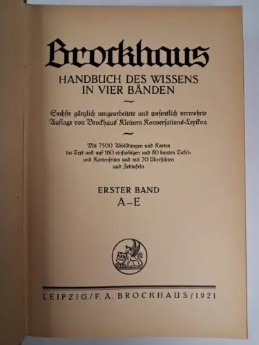 Buch: Brockhaus Handbuch des Wissens in vier Bänden, F. A. Brockhaus, 4 Bände