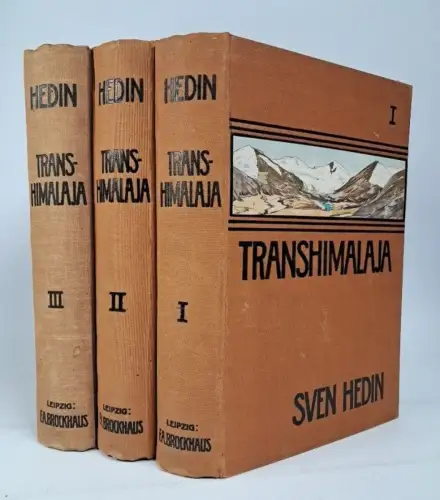 Buch: Transhimalaja 1-3, Hedin, Sven. 3 Bände, 1923. A. Brockhaus