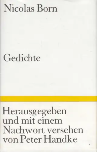 Buch: Gedichte, Born, Nicolas, 1990, Suhrkamp, gebraucht, sehr gut