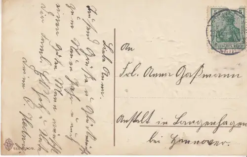 AK Litho. Ein gesegnetes neues Jahr. Tannen mit Flaggen, Erster Weltkrieg, 1915