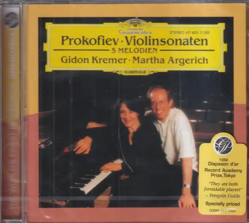 CD: Sergej Prokofieff, Violinsonaten / 5 Melodien, 1992, Deutsche Grammophon