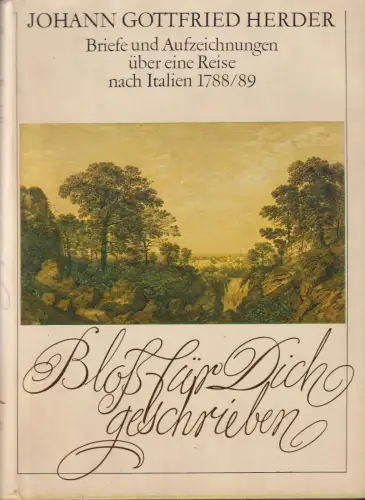 Buch: Bloß für Dich geschrieben, Herder, Johann Gottfried. 1980, gebraucht, gut
