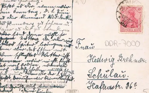 AK Leipzig. Verband Deutscher Handlungsgehilfen zu Leipzig, Postkarte