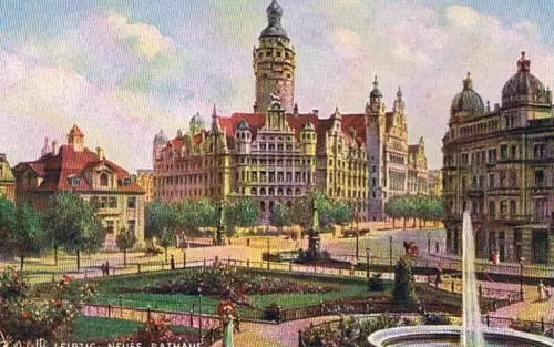 AK Leipzig. Neues Rathaus, Postkarte, Verlag Hermann Vogel, gebraucht, gut